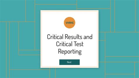 Guidelines for Reporting Critical Results Findings.